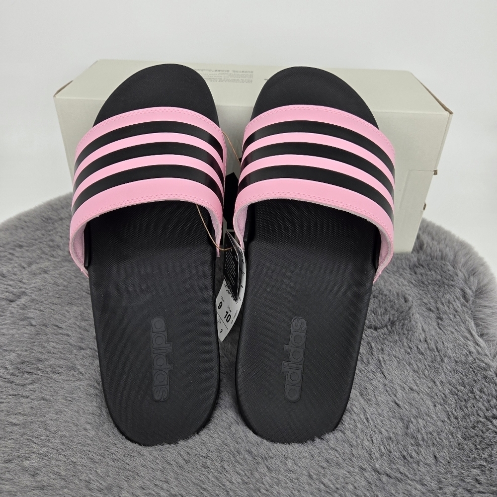 New adidas Adilette Comfort Slides True Pink Core Black Men's Shoes Size 11 - Picture 5 of 7